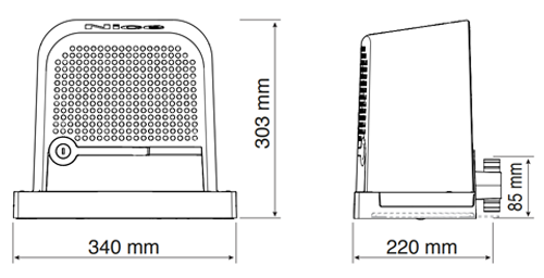 rýchly pohon pre posuvnú bránu Nice Robus RBS600HS Hi-Speed - rozmery