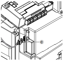 2. Zapojte batériu do konektoru a umiestnite ju vedľa riadiacej jednotky 2. Zapojte batériu do konektoru a umiestnite ju vedľa riadiacej jednotky