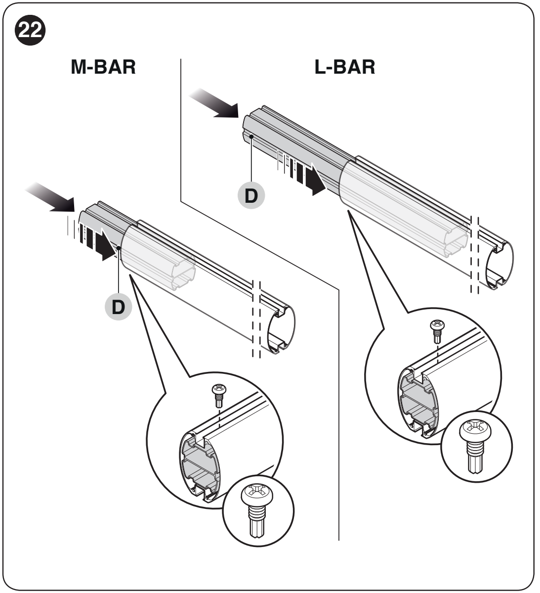 NICE M-BAR a L-BAR – výstužná vložka pri držiaku ramena NICE M-BAR a L-BAR – výstužná vložka pri držiaku ramena