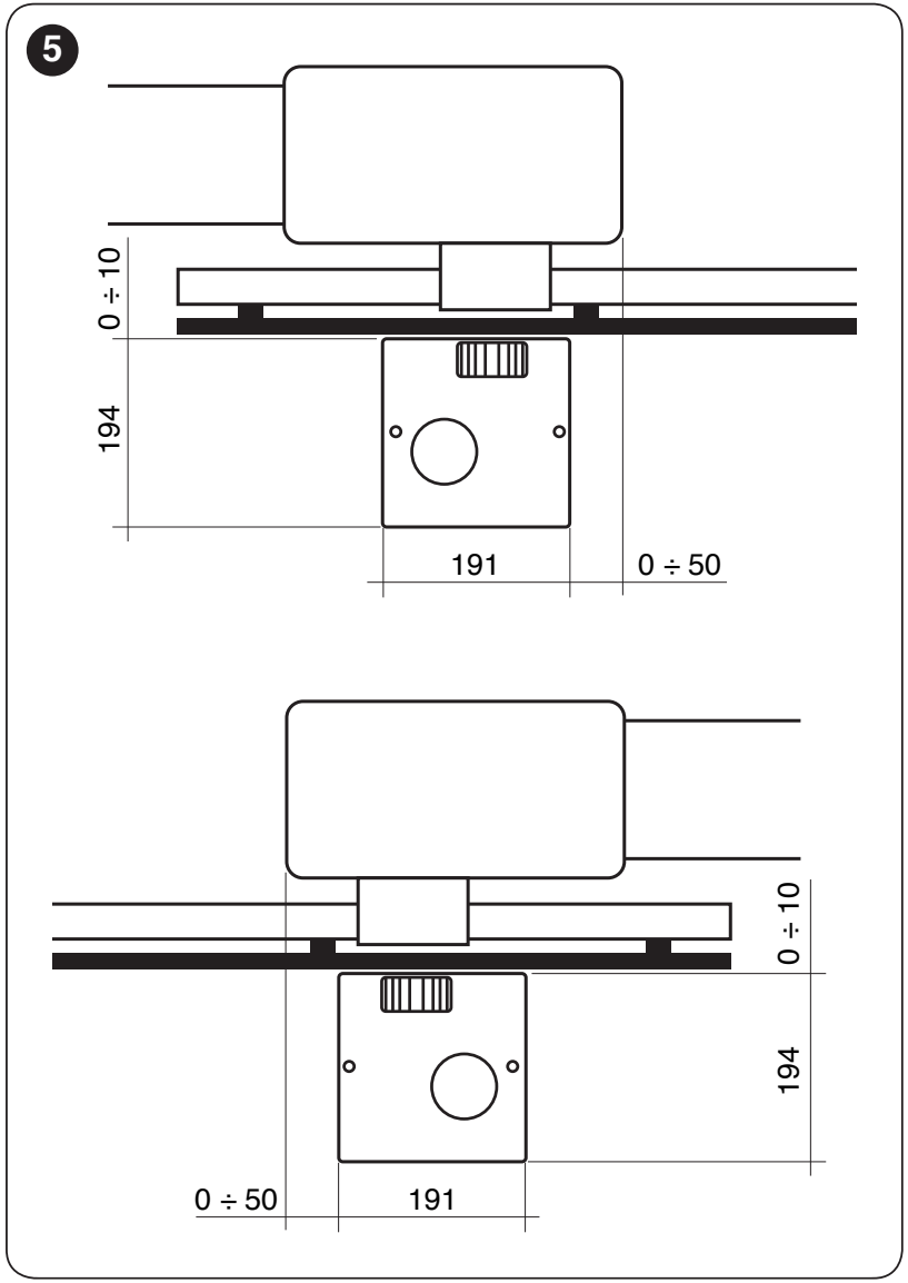 NICE SLIGHT SLH400 – montážna geometria pri hrebeni