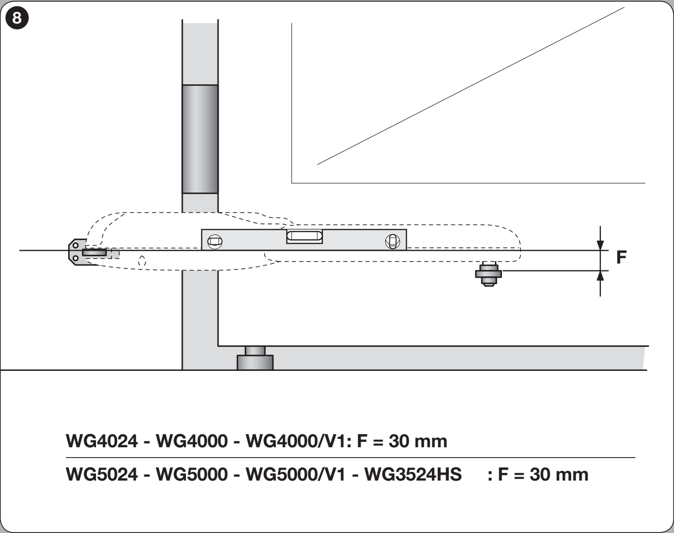 WG3524HS – výškový rozdiel uchytení F = 30 mm WG3524HS – výškový rozdiel uchytení F = 30 mm