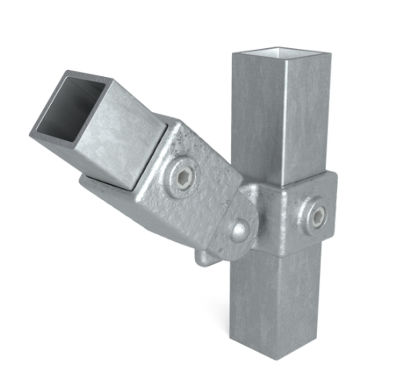 Pozinkovaná uhlová spojka s kĺbom pre jokel 40x40 mm - použitie pre 0° - 180° uhol