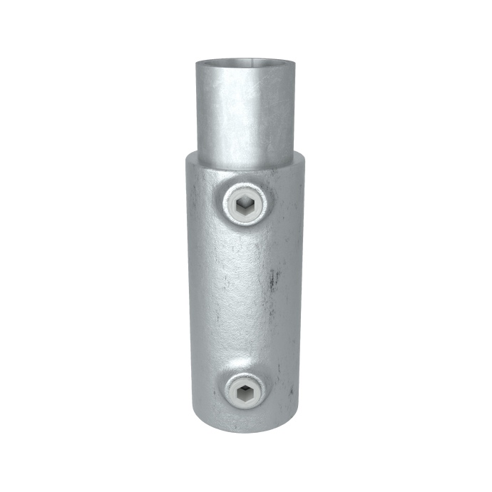 Ukážka použitia: Pozinkovaný držiak zábradlia pre trubku 33,7 mm, vertikálny úchyt do steny