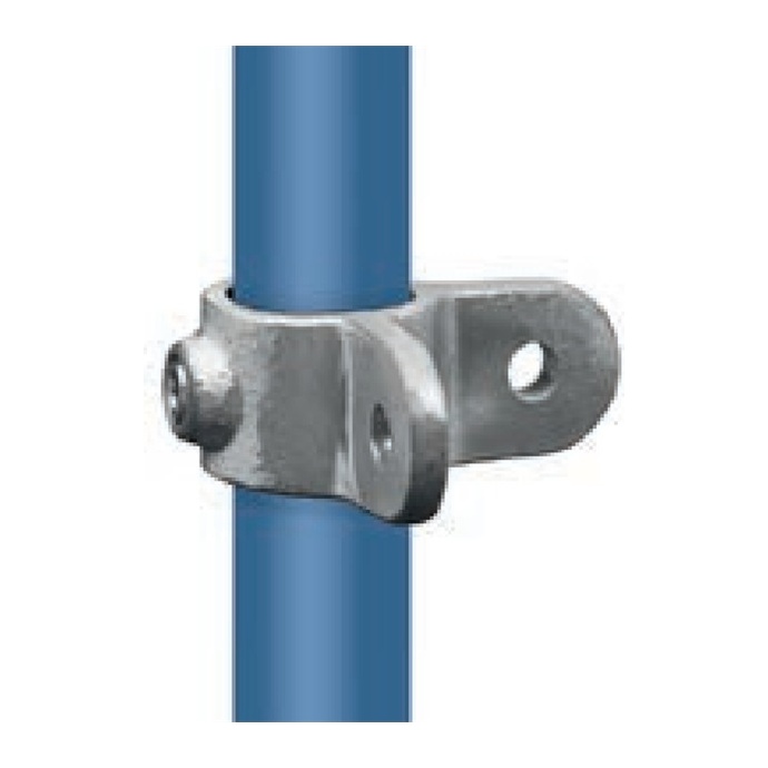 Pozinkovaný rohový kĺbový úchyt pre trubku 42,4 mm, dve oká pod uhlom 90°