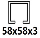 Pre C-profil 58x58x3 mm