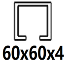Pre C-profil 60x60x4 mm