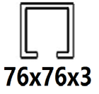 Pre C-profil 76x76x3 mm