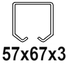 Pre C-profil 57x67x3mm závesné