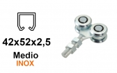 INOX Vozík pre závesnú bránu 4 rolky pre profil 42×52×2,5