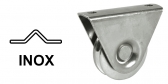 INOX Koliesko koľajovej brány na skrutkovanie s konzolou tvar V nerezové