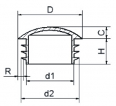 Záslepka okrúhla s elipsovitou hlavou