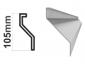Pozinkovaná plotová lamela tvaru Z, do profilu veľkosti L, pôdorys L2, dĺžka 3 m