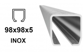 C-profil 98x98x5 mm, Inox - nerezový