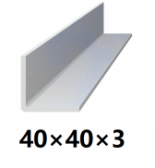 Oceľová tyč tvaru L 40x40x3 (L-profil), bez povrchovej úpravy