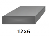 Plochá plná oceľová tyč 12x6 mm (pásovina), bez povrchovej úpravy
