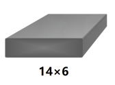 Plochá plná oceľová tyč 14x6 mm (pásovina), bez povrchovej úpravy