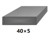 Plochá plná oceľová tyč 40x5 mm (pásovina), bez povrchovej úpravy