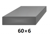 Plochá plná oceľová tyč 60x6 mm (pásovina), bez povrchovej úpravy
