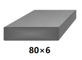 Plochá plná oceľová tyč 80x6 mm (pásovina), bez povrchovej úpravy