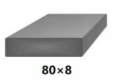 Plochá plná oceľová tyč 80x8 mm (pásovina), bez povrchovej úpravy