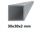 Hliníkový jokel štvorcový 30x30x2 mm