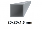 Hliníkový jokel štvorcový 20x20x1,5 mm