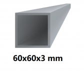 Hliníkový jokel štvorcový 60x60x3 mm
