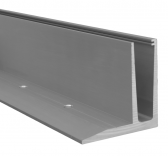 Hliníkový kotviaci profil skla hrúbky 12-21,52 mm pre uchytenie na podklad tvar F, dĺžka 2,5 m, brúsený