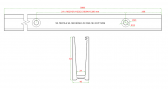 Hliníkový kotviaci profil skla hrúbky 12-21,52 mm pre uchytenie na podklad, tvar U, dĺžka 5,0 m, brúsený