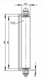 Bočné vedenie dĺžky 320 mm s nylonovou rolkou Ø62,5x305mm 
