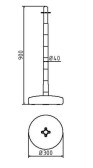 4041KB reťazový stĺpik okrúhly 40x900, plastový, mobilný, záťaž k vyplneniu, biela/červena
