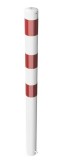 489B parkovací stĺpik okrúhly 89x2,9x900mm, na zabetónovanie, ZN, biela/červená