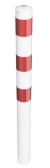 491B parkovací stĺpik okrúhly 102x2,9x900mm, na zabetónovanie, ZN, biela/červená