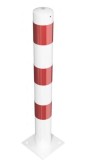 491PB parkovací stĺpik okrúhly 102x2,9x900mm, na priskrutkovanie, ZN, biela/červená