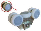 Vozík výkyvný bez kotvenia 145mm, 5 roliek