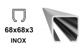INOX C-profil 68x68x3 mm