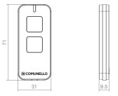 Comunello VICTOR2RC - dvojkanálový diaľkový ovládač pre pohony Comunello, červený