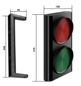 Dvojkomorový semafor, zelená/červená, LED, 24V, nylonové telo, IP56