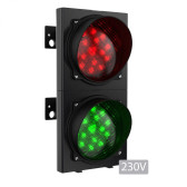 Dvojkomorový semafor, zelená/červená, LED, 230V, polyamidové telo, IP65