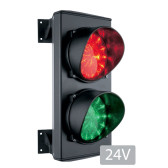 Dvojkomorový semafor, zelená/červená, LED, 24V, hliníkové telo, IP65