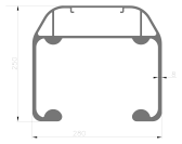 Hliníková krytka C-profilu 280x250 s gumovým dorazom
