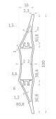Hliníková plotová lamela 100x16 mm, tvar lichobežníkos
