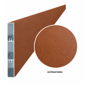 Hliníková plotová lamela 100x16 mm, tvar obdĺžnik, s Cortenovým vzhľadom so štruktúrou (efekt hrdze)