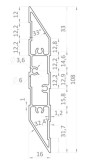 Hliníková plotová lamela 108x16 mm, tvar kosodĺžnik s drážkami