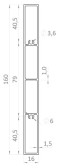 Hliníková plotová lamela 160x16 mm, tvar obdĺžnik