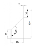 Hliníková plotová lamela tvaru Z, 100x45mm, antracit RAL7016, hladký povrch