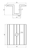 Hliníková stredová svorka pre uchytenie solárnych panelov k profilu