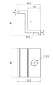 Hliníková svorka pre uchytenie solárnych panelov k profilu, koncová výška 30mm