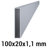 Hliníkový jokel obdĺžnikový 100x20x1,1 mm