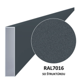 Hliníkový jokel obdĺžnikový 100x20x1,1 mm, antracit RAL7016 so štruktúrou